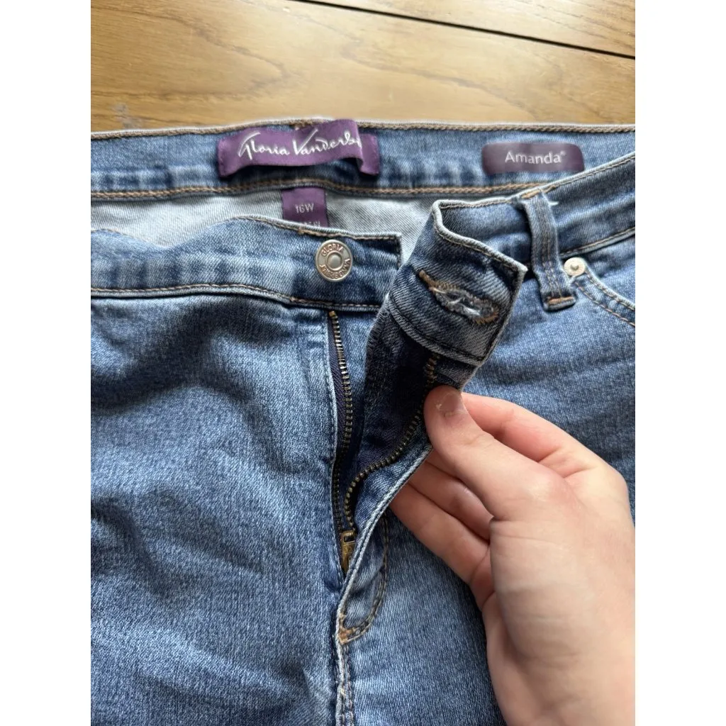 Gloria Vanderbilt Women Size 16W Amanda Jeans Short Casual Comfort Classic City - Image 8