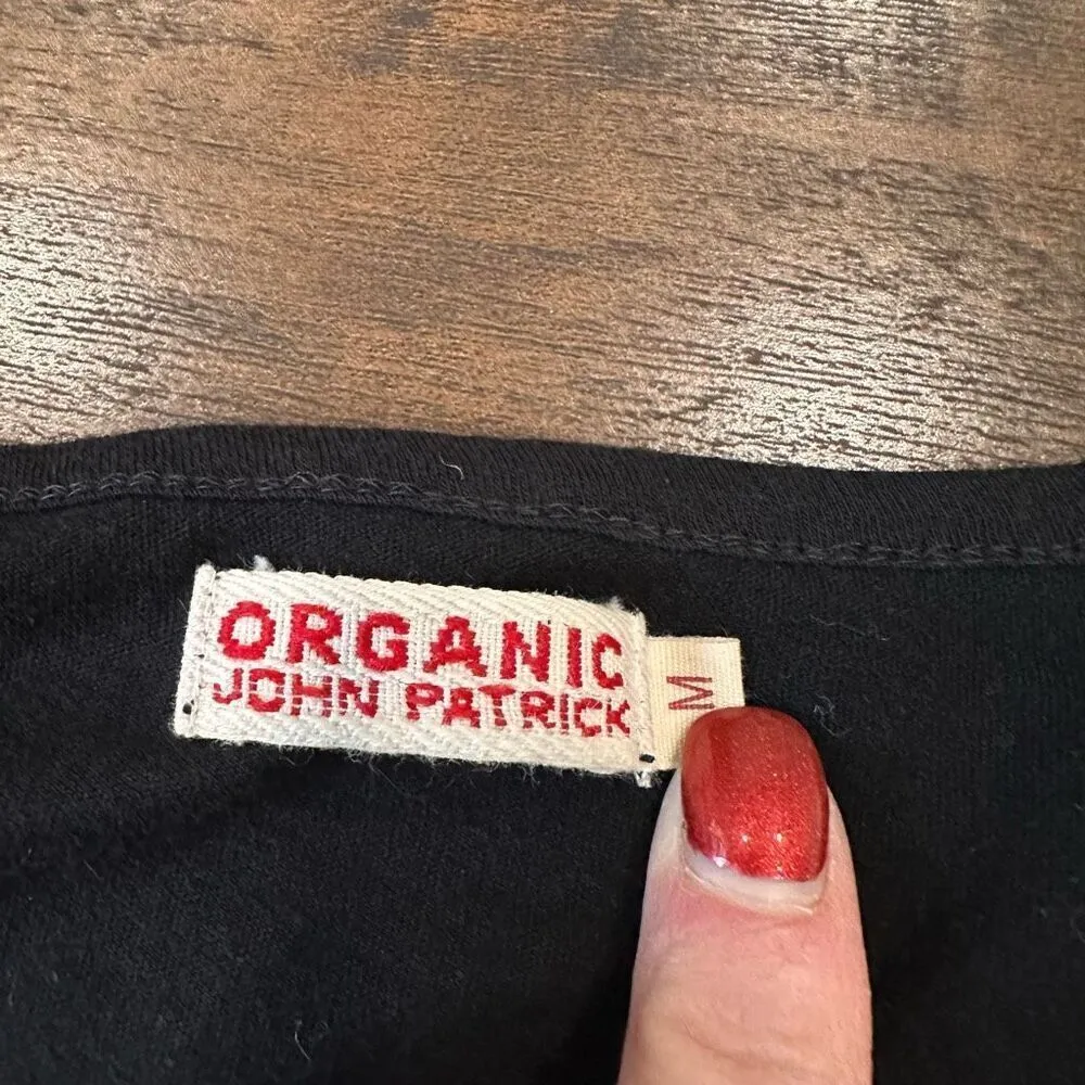 Organic John Patrick Black Day‎ Dress Midi Scoop Neck Shirt Dress Medium Cotton - Image 5