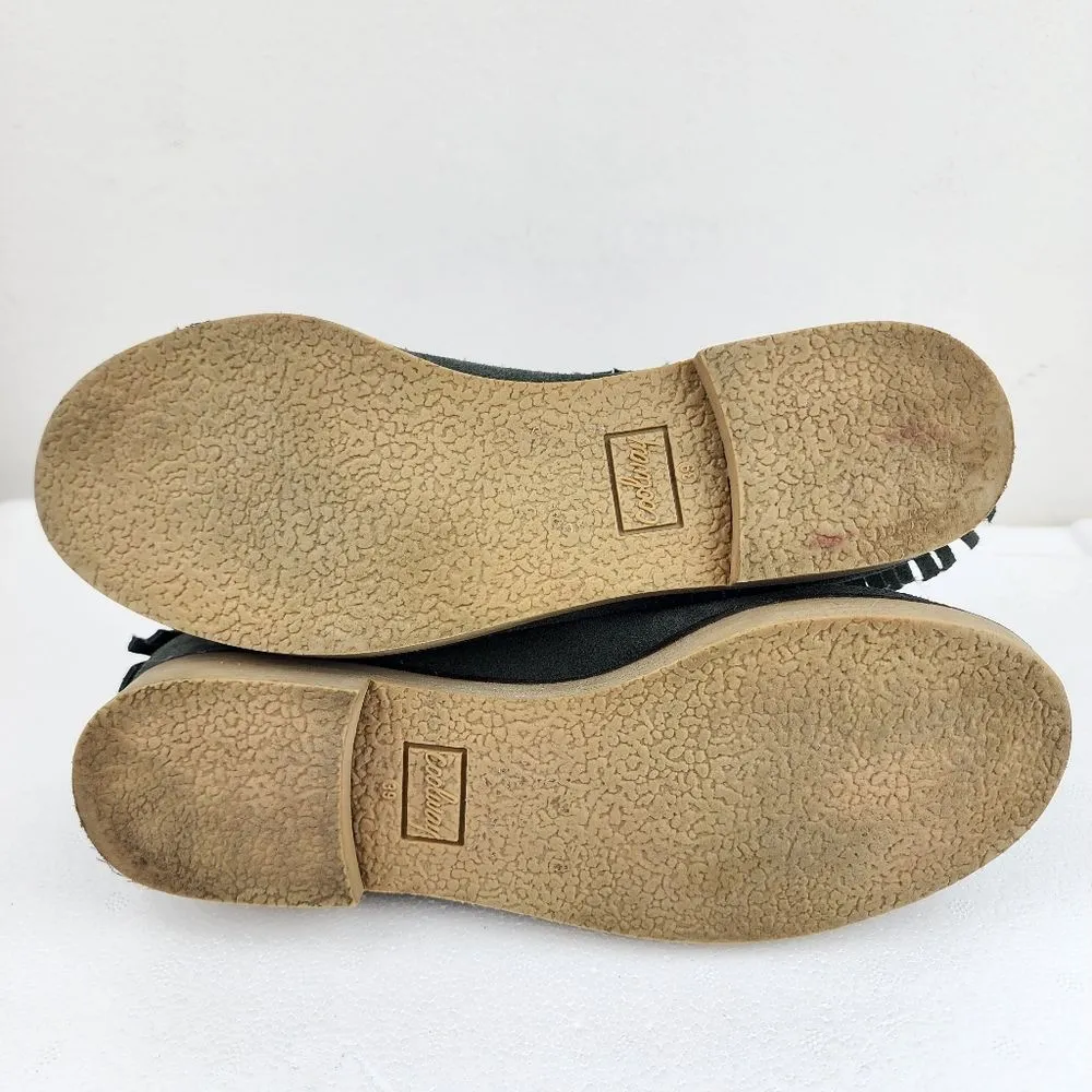 Coolway Grey Suede Fringe Ankle Boot Booties Boho Comfort Shoes Size 8 - Image 7