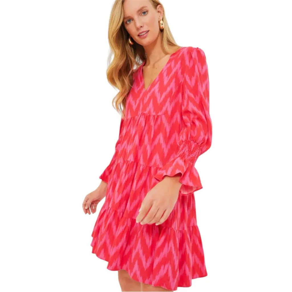 Pomander Place Hot Pink Ikat Kenzo Dress Size L Size L - Image 3