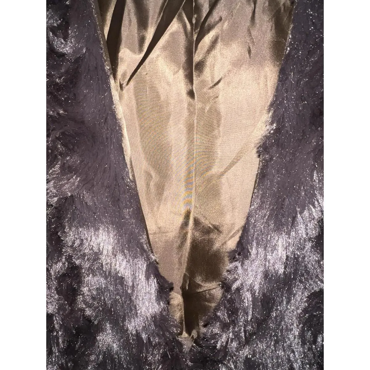 Massini Women Faux Fur Vest Brown Sleeveless Size Small - Image 7