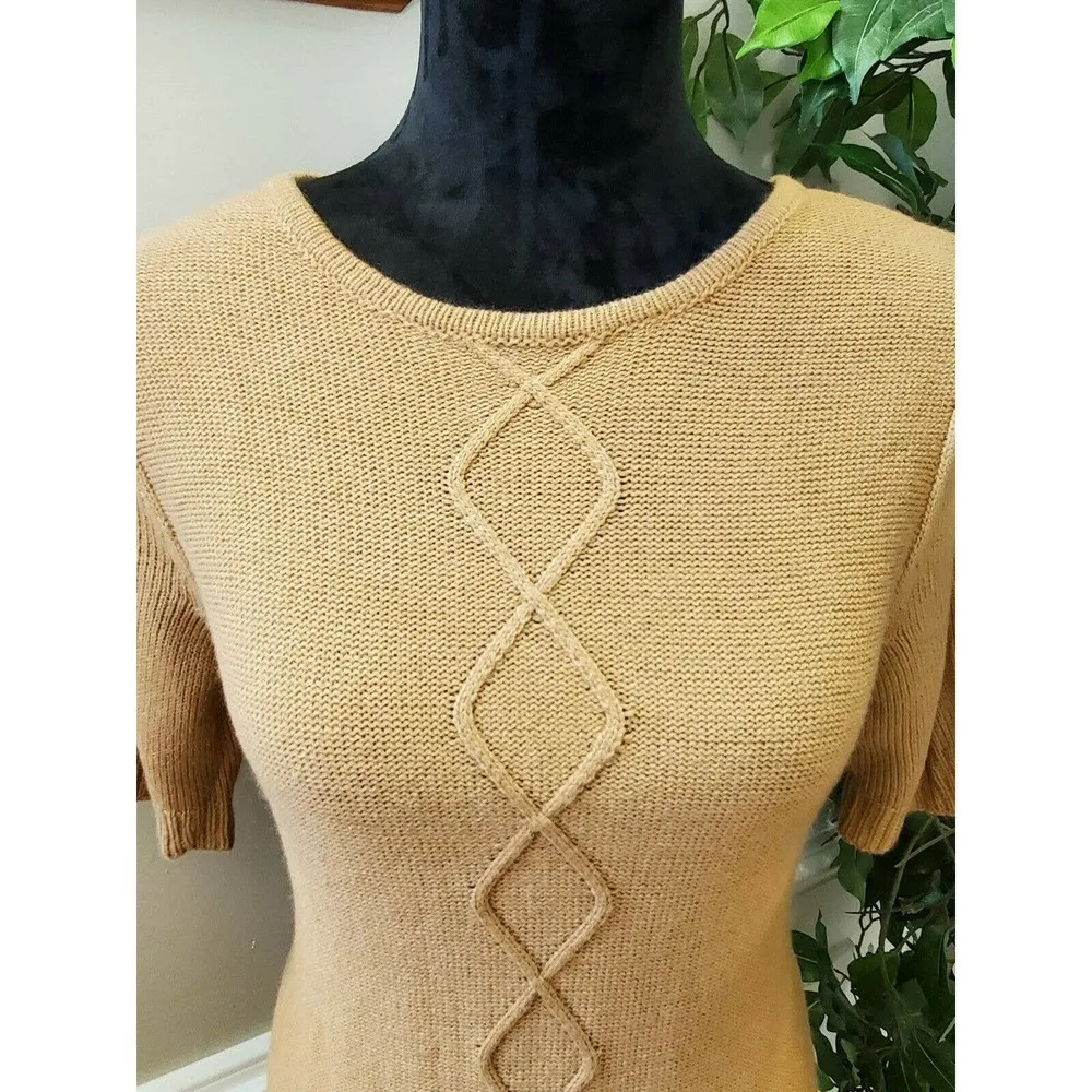 NewYork & Co. Women's Acrylic Round Neck Short Sleeve Knee Length Knit Dress M Size M - Image 5