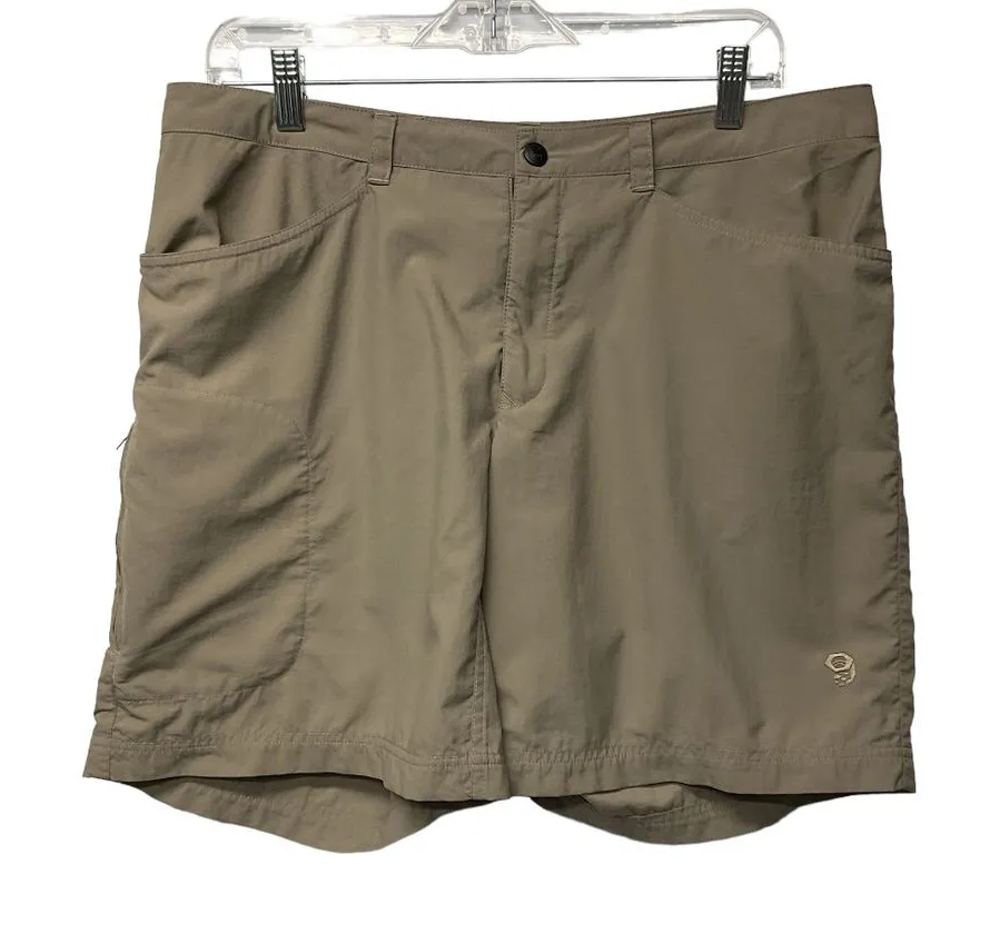 Mountain Hardwear Women's Bermuda Shorts Size 14 Tan Brown Nylon Outdoor Hiking - Image 1