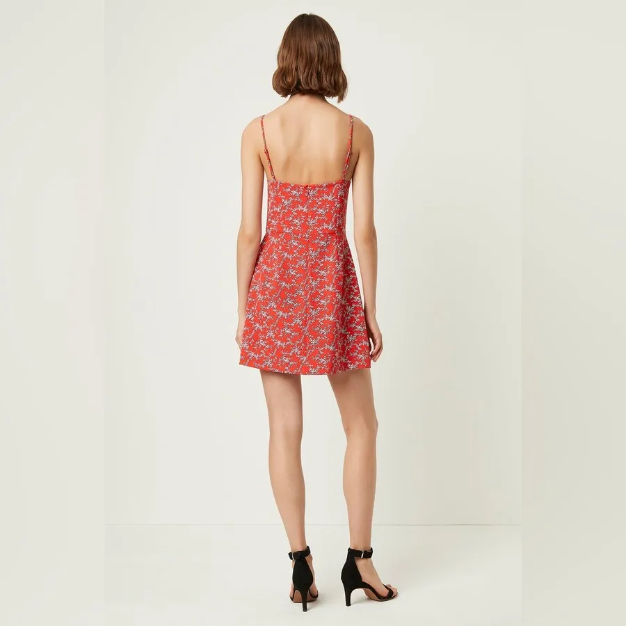 FRENCH‎ CONNECTION Cerisier Whisper Sweetheart Mini Dress Floral Red Tank - Image 6