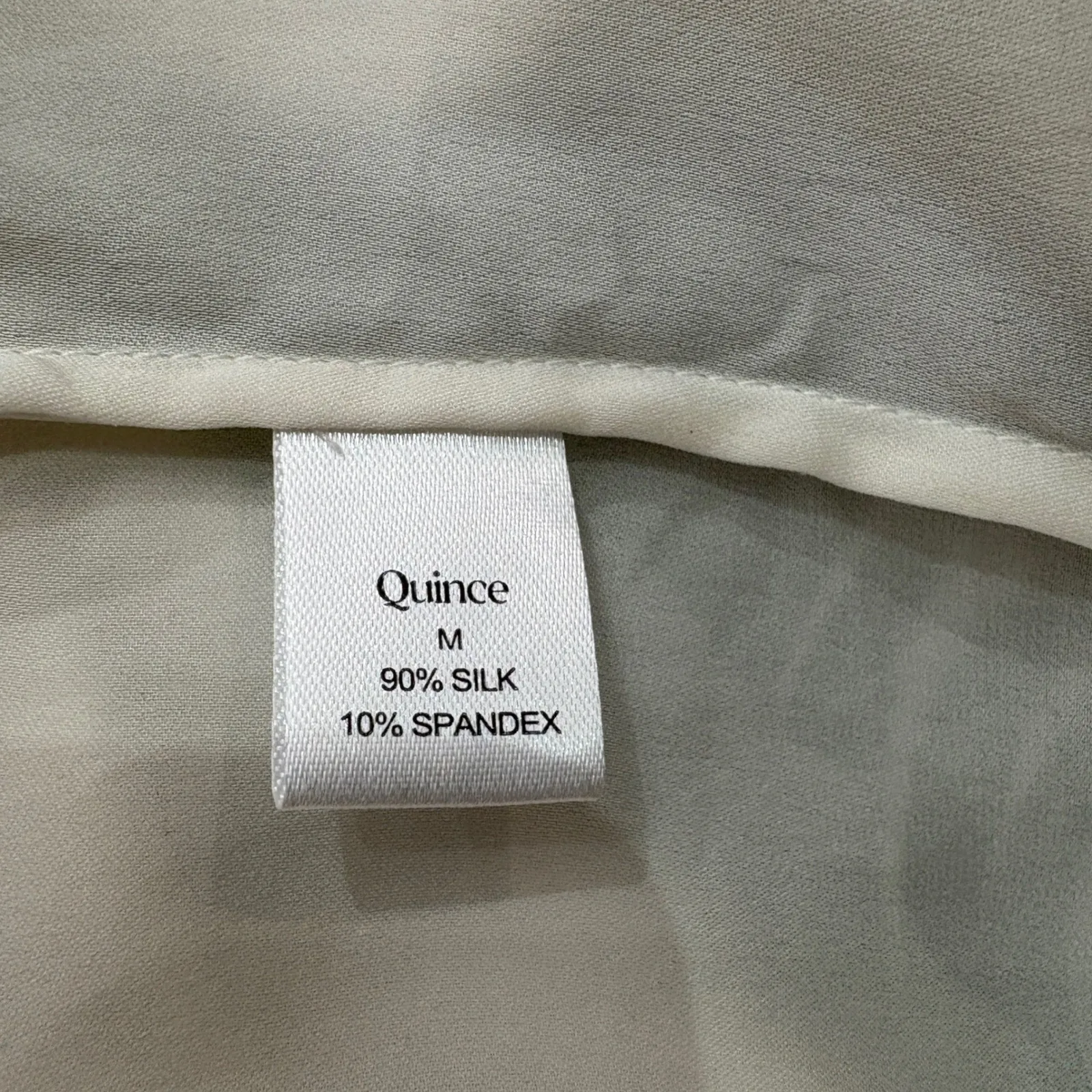 Quince Washable Silk Button Up Stretch Blend Ivory White Minimalist Size Medium - Image 5