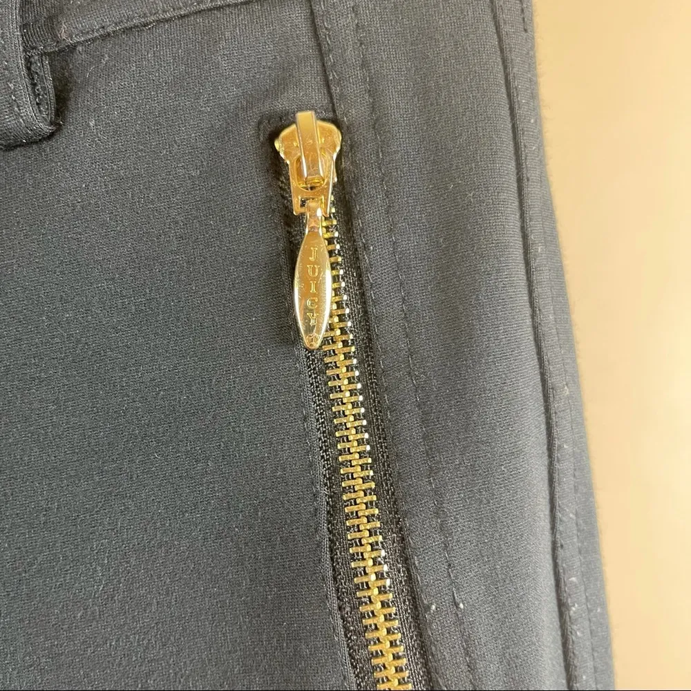 Juicy Couture Size 4 Pitch Black Moto Pants Motorcycle Pants Biker - Image 5