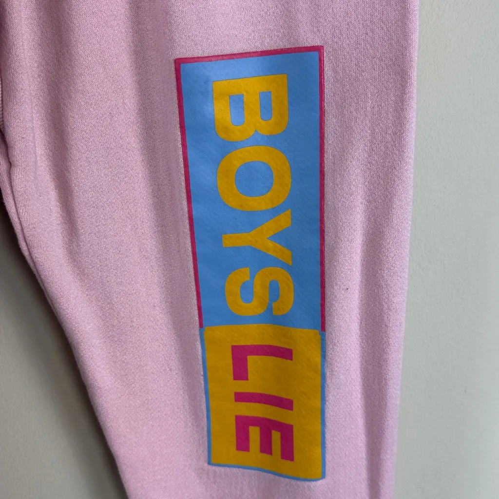 Boys Lie Better Half Mac Slim Sweatpants in Pink Size Small - Image 4