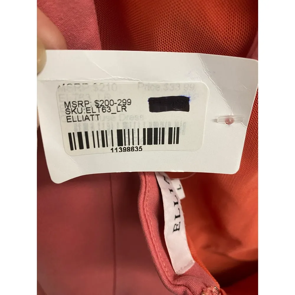 Elliatt Women's Size Large Strappy Halter Tie Midi Dress Pink Crepe Ruffle NWT - Image 6