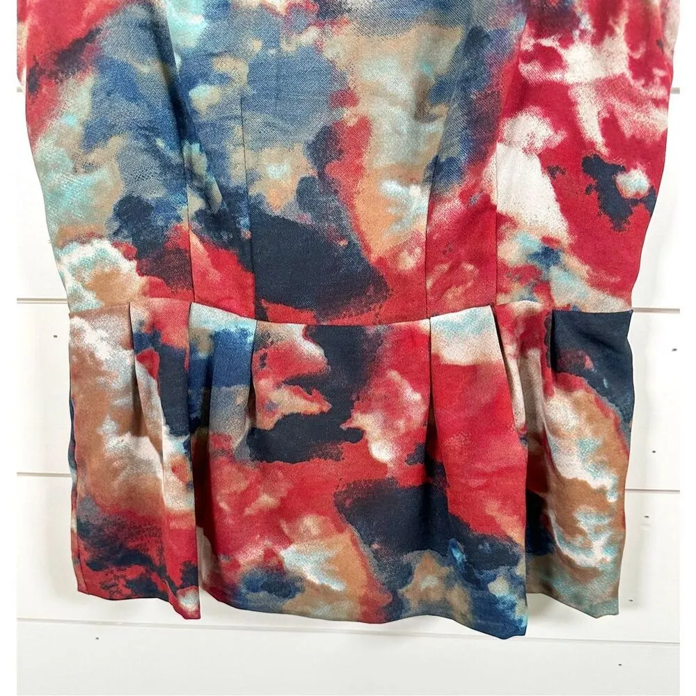 NWOT W118 by Walter Baker Women's Sleeveless Peplum Top Blouse Multicolor Small - Image 3