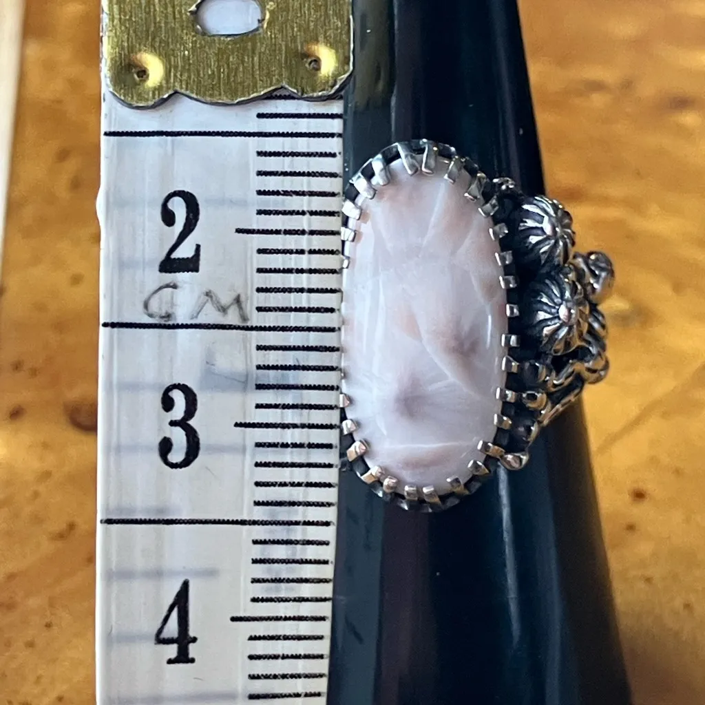 Natrolite Sterling Silver Floral Ring Size 7 - Image 7