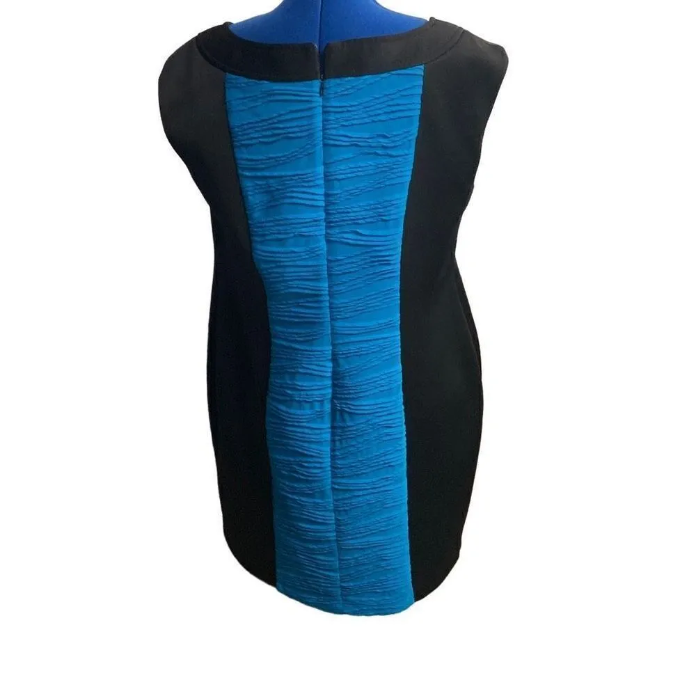 LONDON TIMES Woman Dress‎ Size 14W Bodycon Black Bluegreen - Image 3