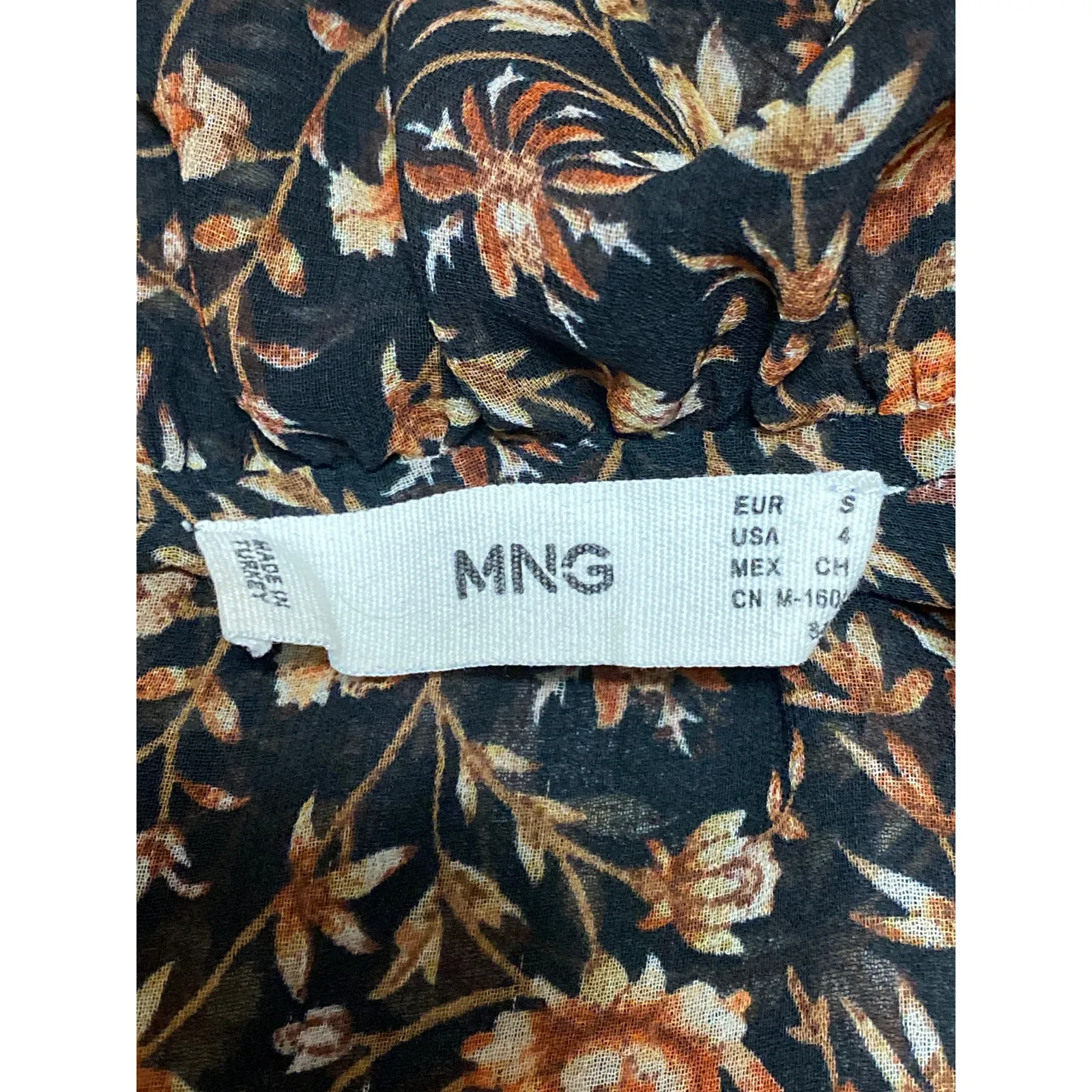 MNG Mango Women's Multicolor Ruffle Long Sleeve Button Down Sheer Blouse Top 4 - Image 5