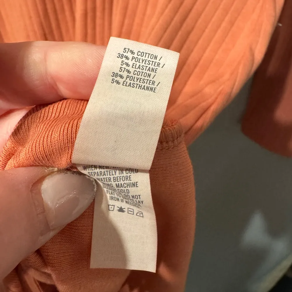 Aerie ribbed Henley dress with collar, size small, orange, brand new! - Image 9