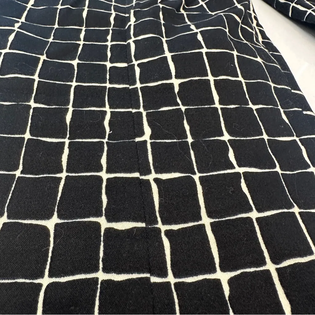 Zara Woman Square Windowpane Print Pockets Pants Trousers Black White Size M - Image 3