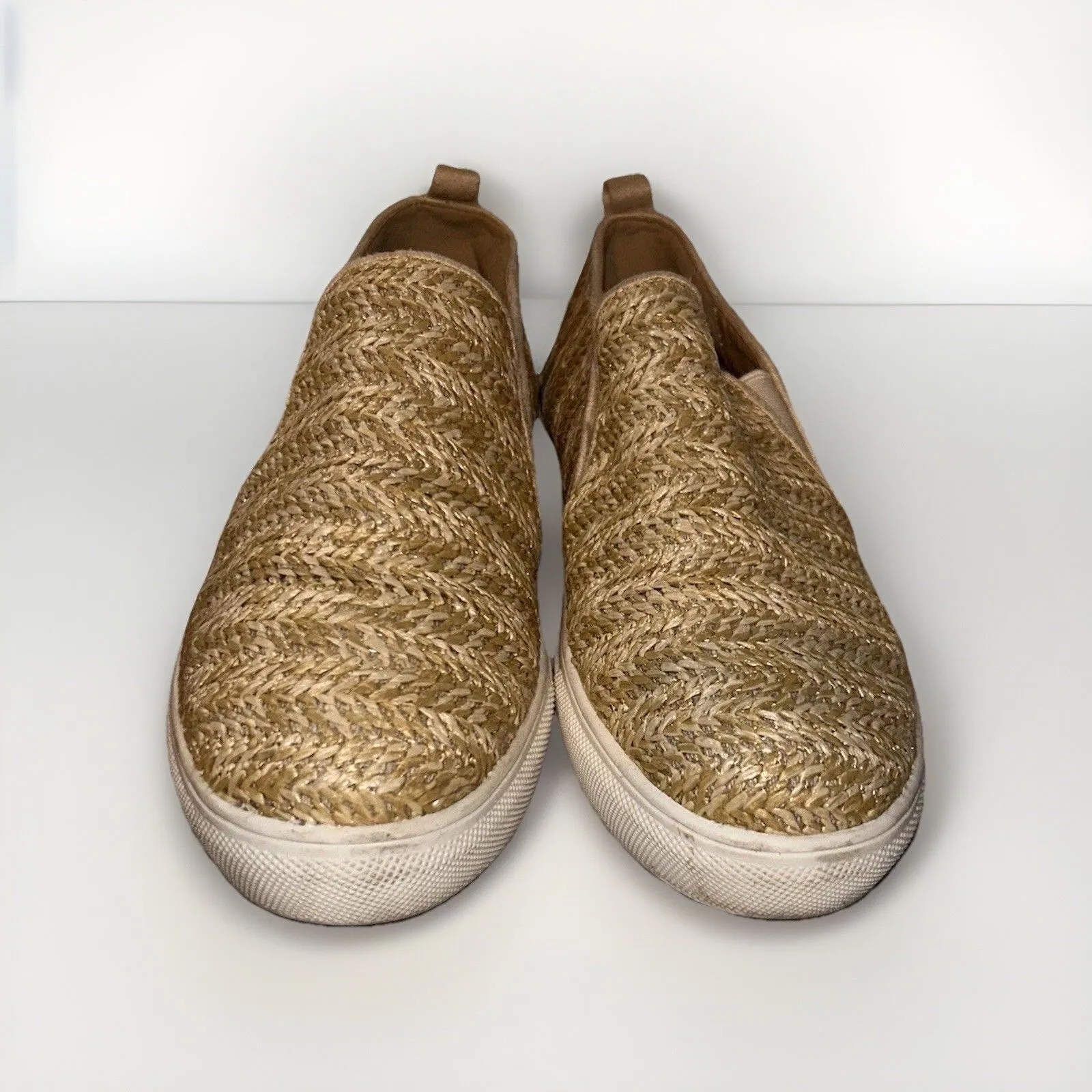 Nicole Miller Tonnille Tan Slip On Shoes‎ Womens Size 8.5 Tan Raffia - Image 3