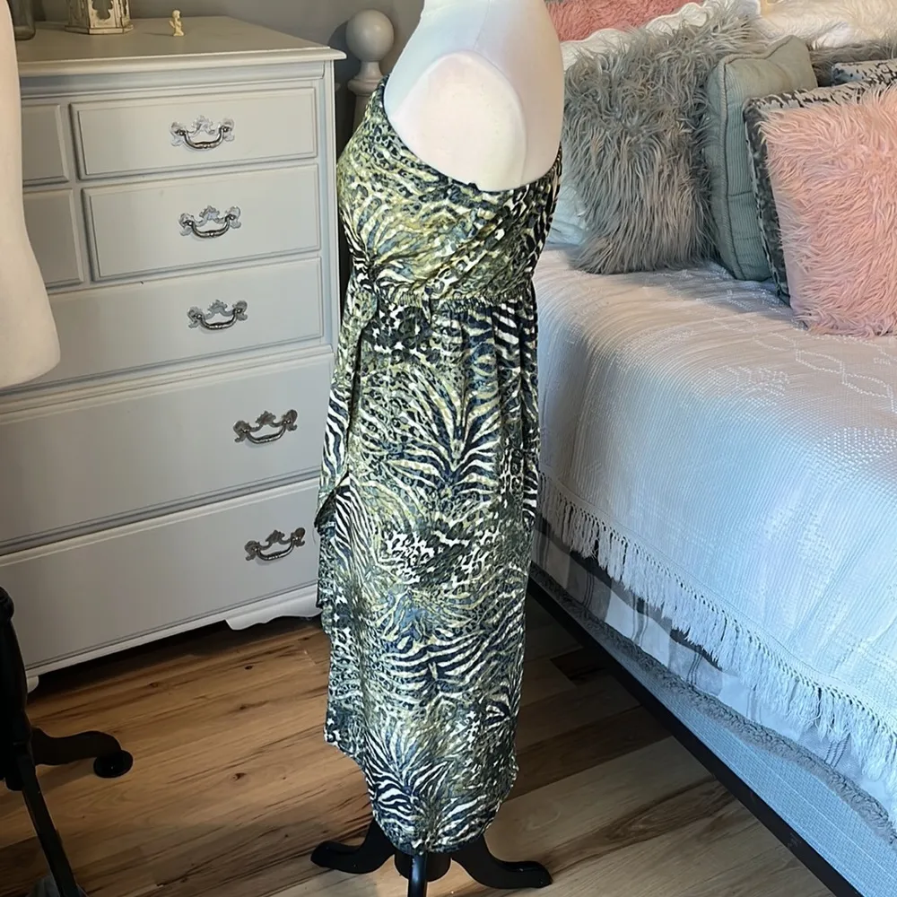 Ya Los Angeles Wrap Jungle Dress Strapless Off Shoulder Womens Medium - Image 10