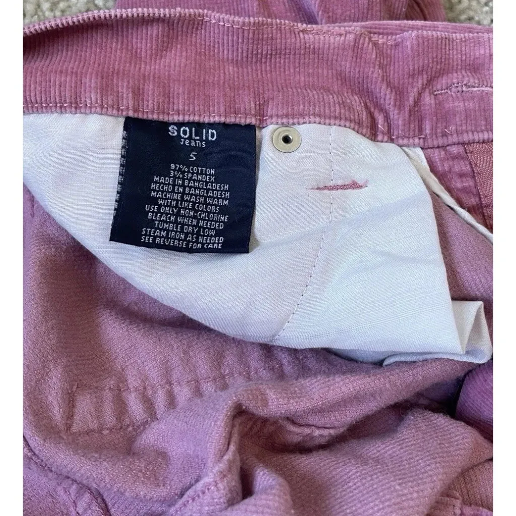 Vintage Solid Jeans Angel Bootcut Stretch Corduroy Pants Pink Cigarette Sz 5 - Image 12