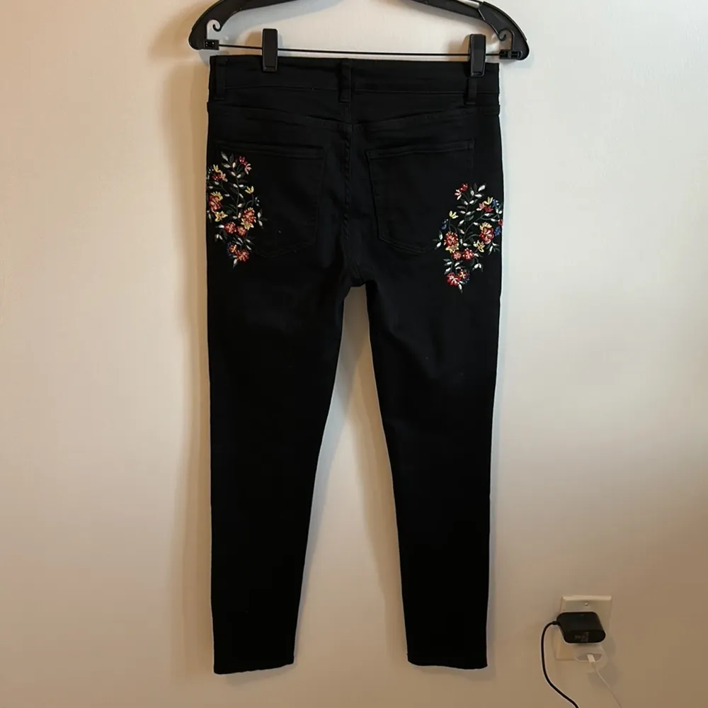 Boston Proper Black Embroidered Embellished Jeans - Image 2