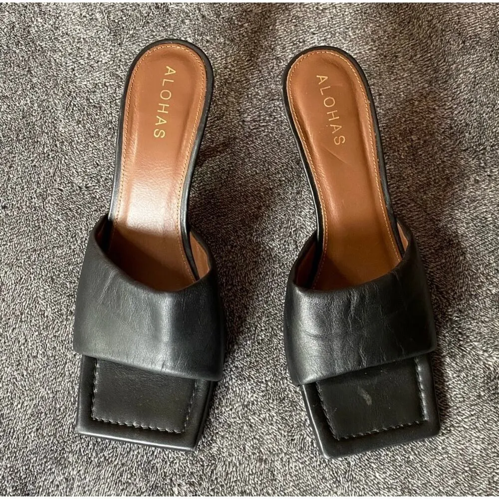 Alohas Black $190‎ Puffy Mules ( 7.5 ) - Image 2