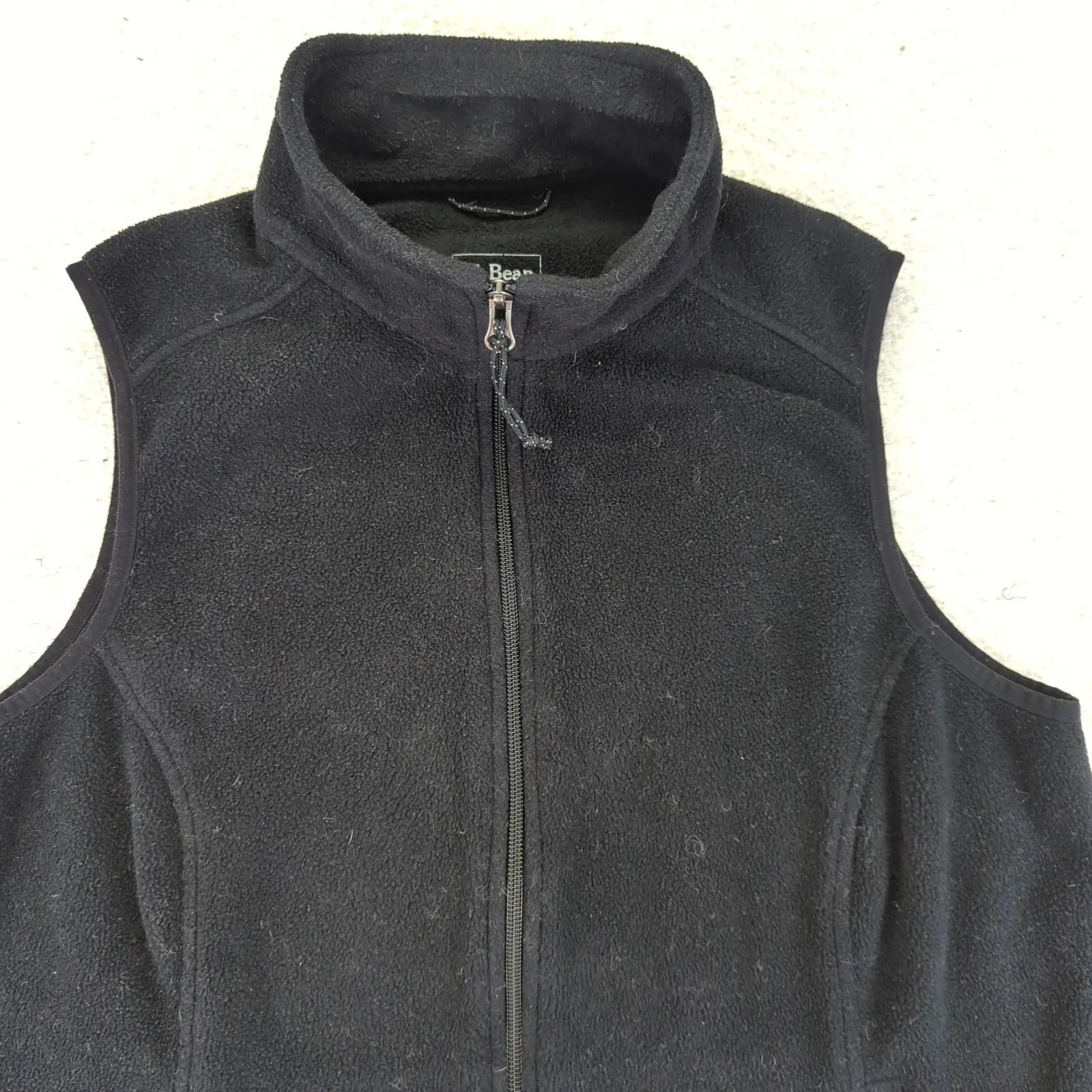 LL Bean Fleece Vest Black Zip Up BRANDED Women's Size Large Gorpcore‎ - Image 3