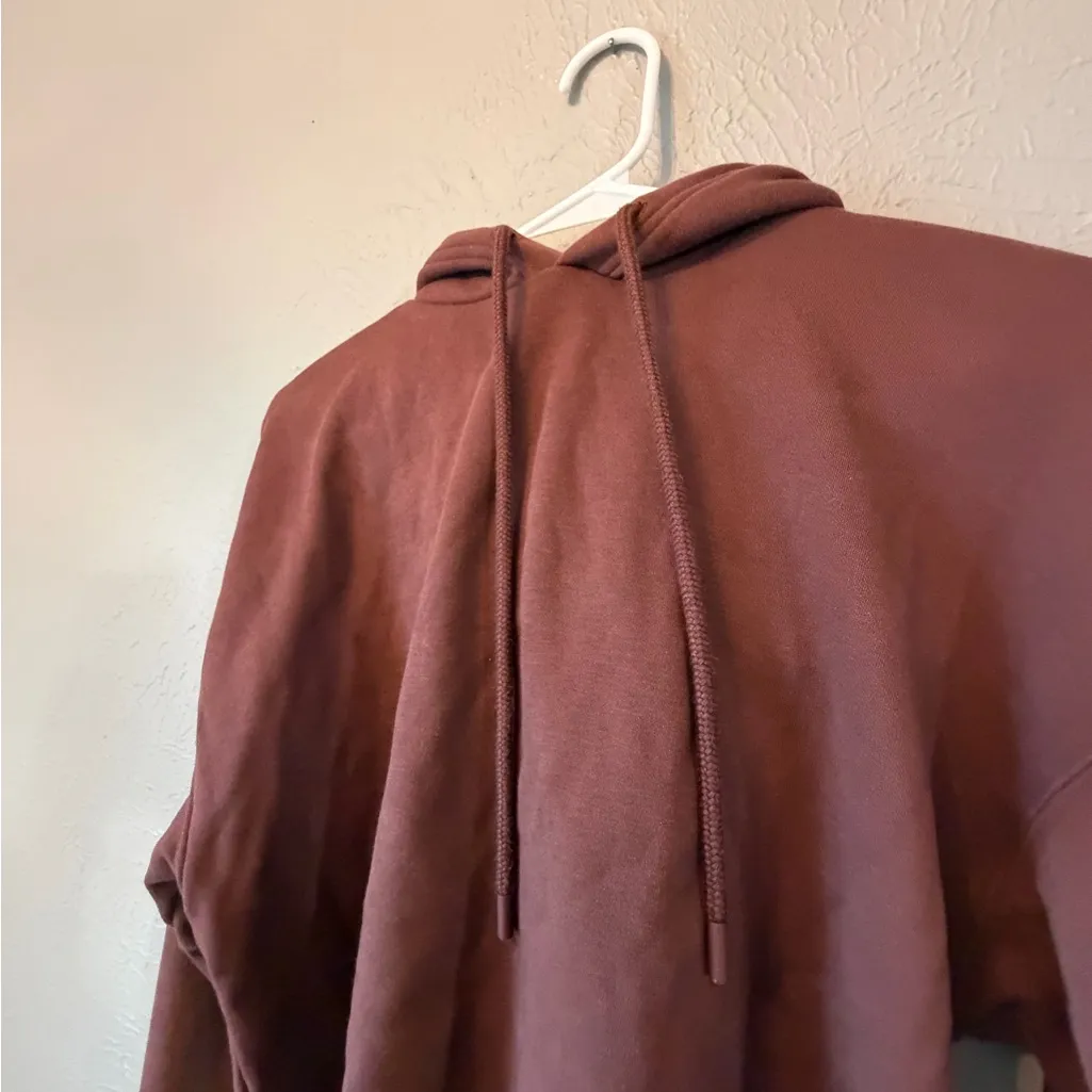 Fabletics Chocolate Brown Cropped Hoodie - Image 3