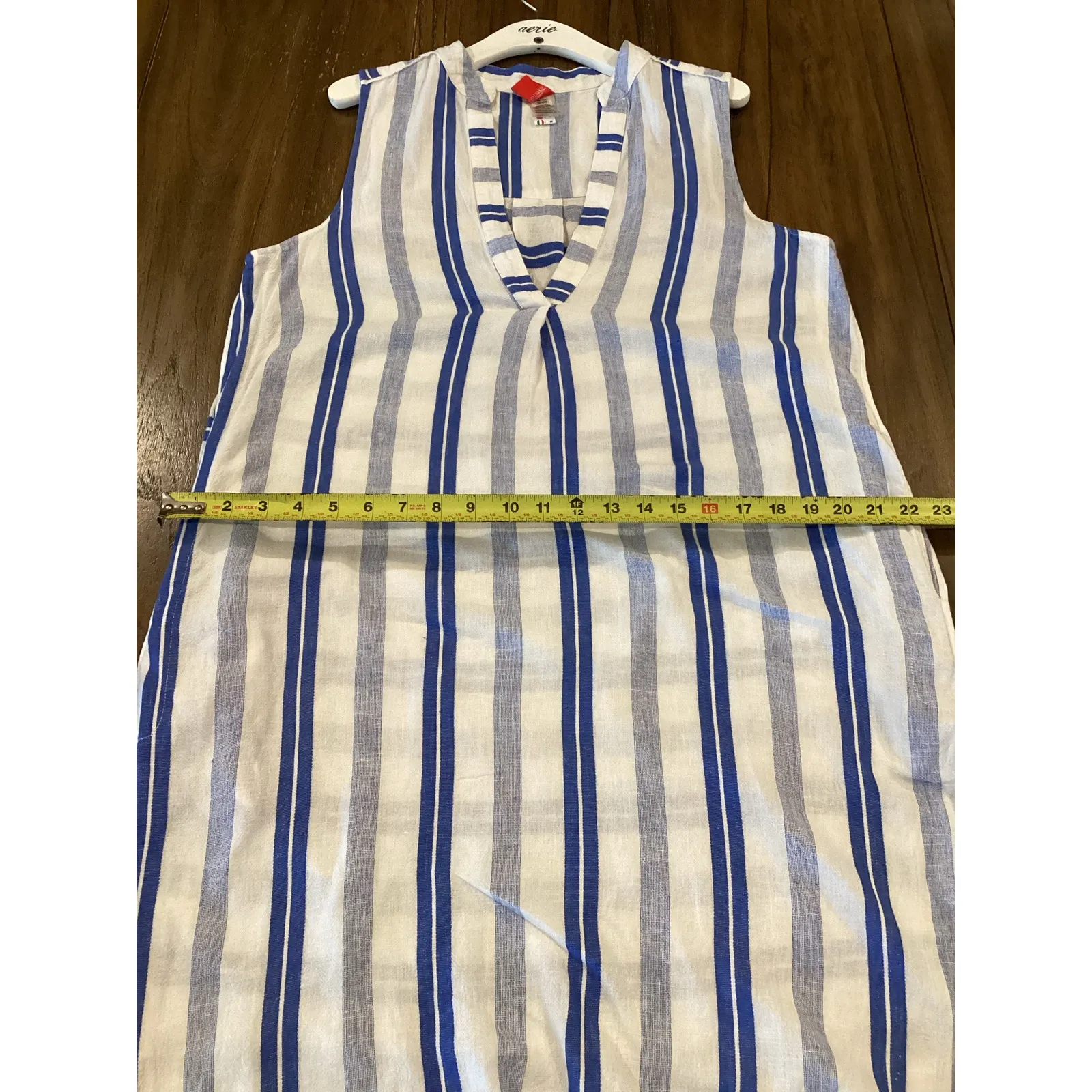 Red Carter Avi linen blend stripe Maxi Cover Up Dress M size 8 - Image 7