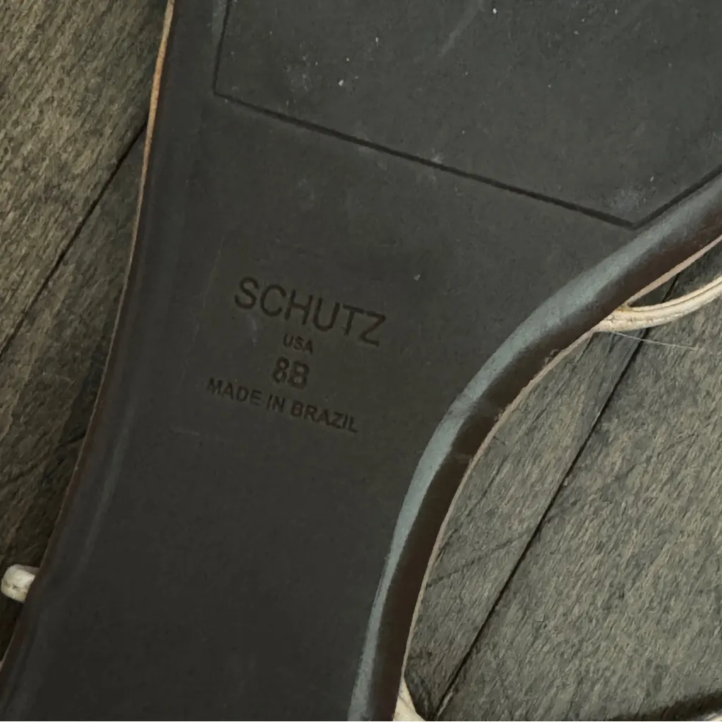 Schutz Milu Leather Skinny Wrap Flat Leather Nude Sandal - Image 8