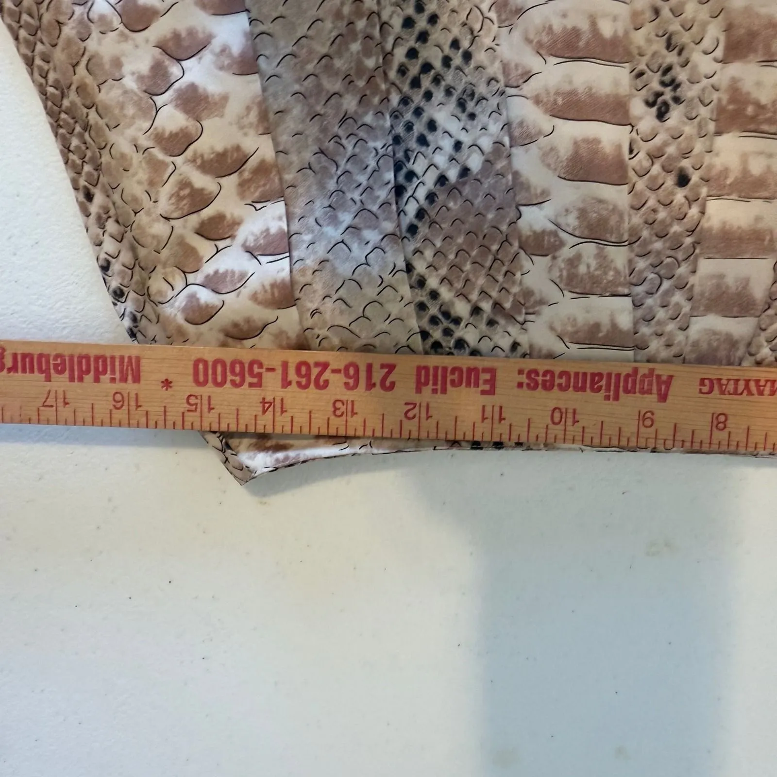 Spiegel 100% Silk Snakeskin Print Pleated Skirt Beige Brown‎ Neutral Size 6 - Image 7