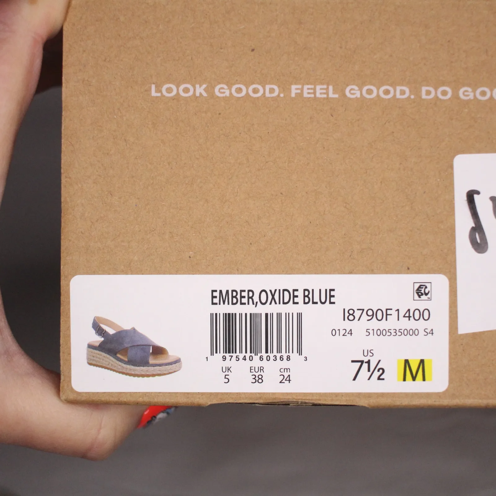 Dr. Scholl's Ember Espadrille Wedge Sandal Size 7.5M NIB Blue - Image 5