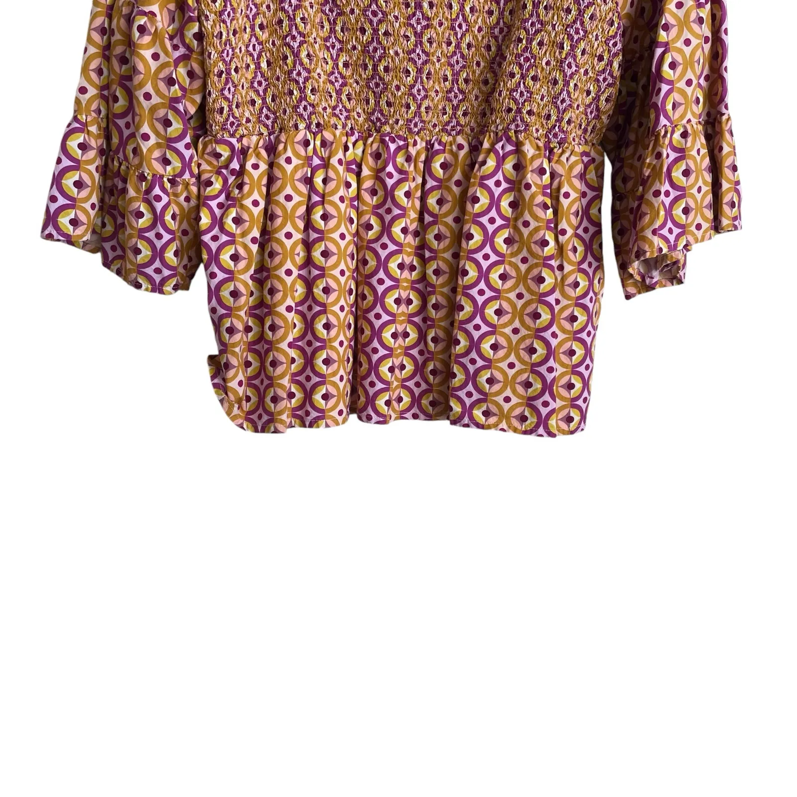 Terra & Sky Women Crop Top 1X‎ Colorful Boho Retro Y2K Festival Babydoll Prairie - Image 6