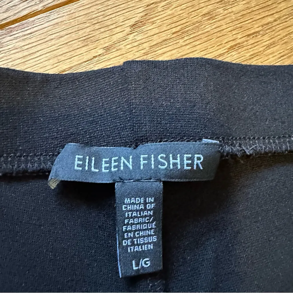 Eileen Fisher Slim Leg Black Pull On Pants Womens Large - Image 4