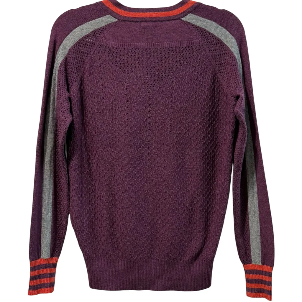 New SMARTWOOL Frosted Valley V-Neck Merino Wool Sweater Sangria Heather XS $150 - Image 2