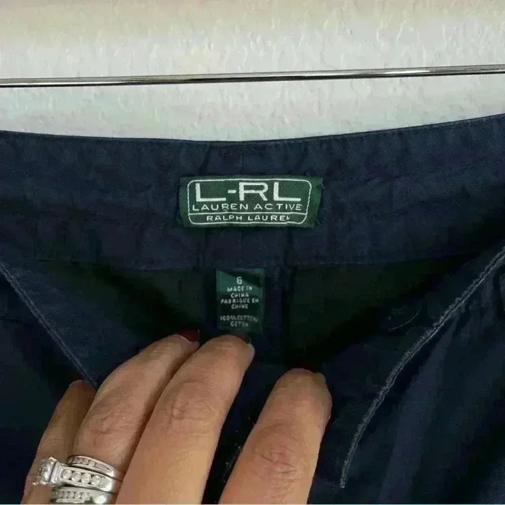 Lauren Active Ralph Lauren Crop Cargo‎ Activewear Pant Women’s Size 6 Navy Blue - Image 13