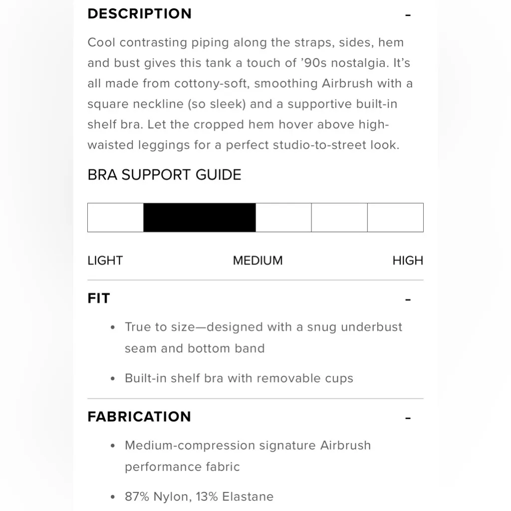 Alo Yoga NWT Airbrush Streamline Bra Tank Top Ivory Black Size S - Image 5