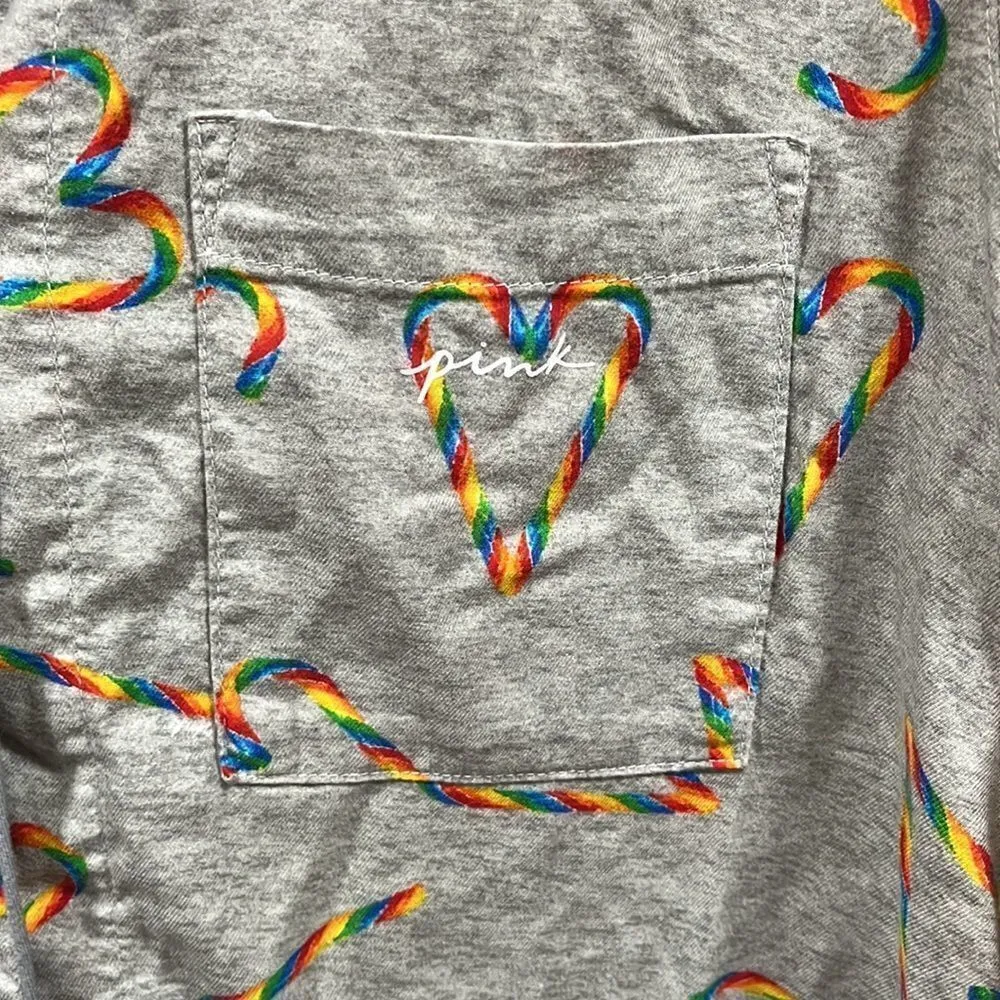 PINK VS candy cane long sleeve pajama top - Image 3