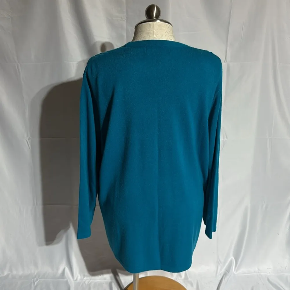 Maggie McNaughton women’s button down cardigan sweater size 3X. Blue - Image 3