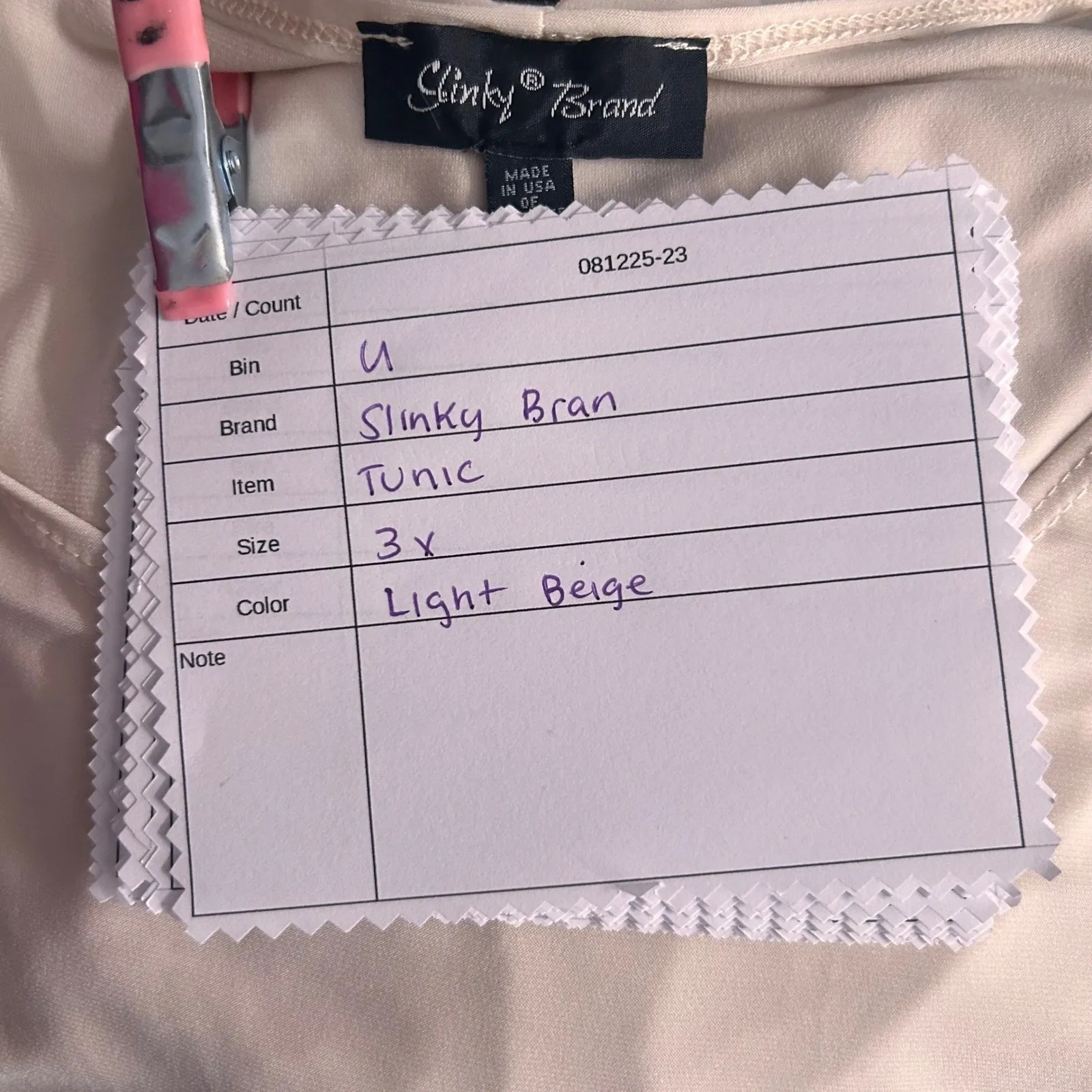 Slinky Brand‎ Tunic Top Beige 3X - Image 12