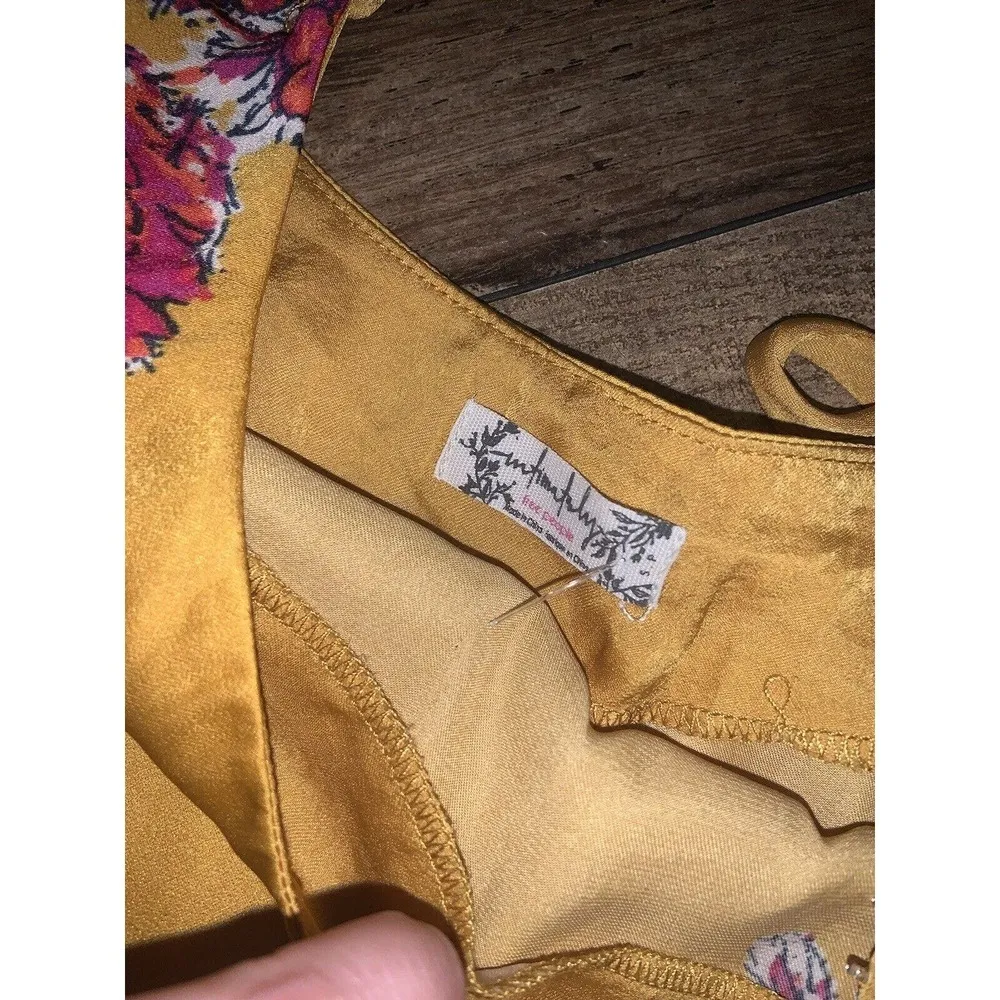 NWOT Free People Move Lightly Cami In Yellow Beaded Boho spring Small revolve - Image 4