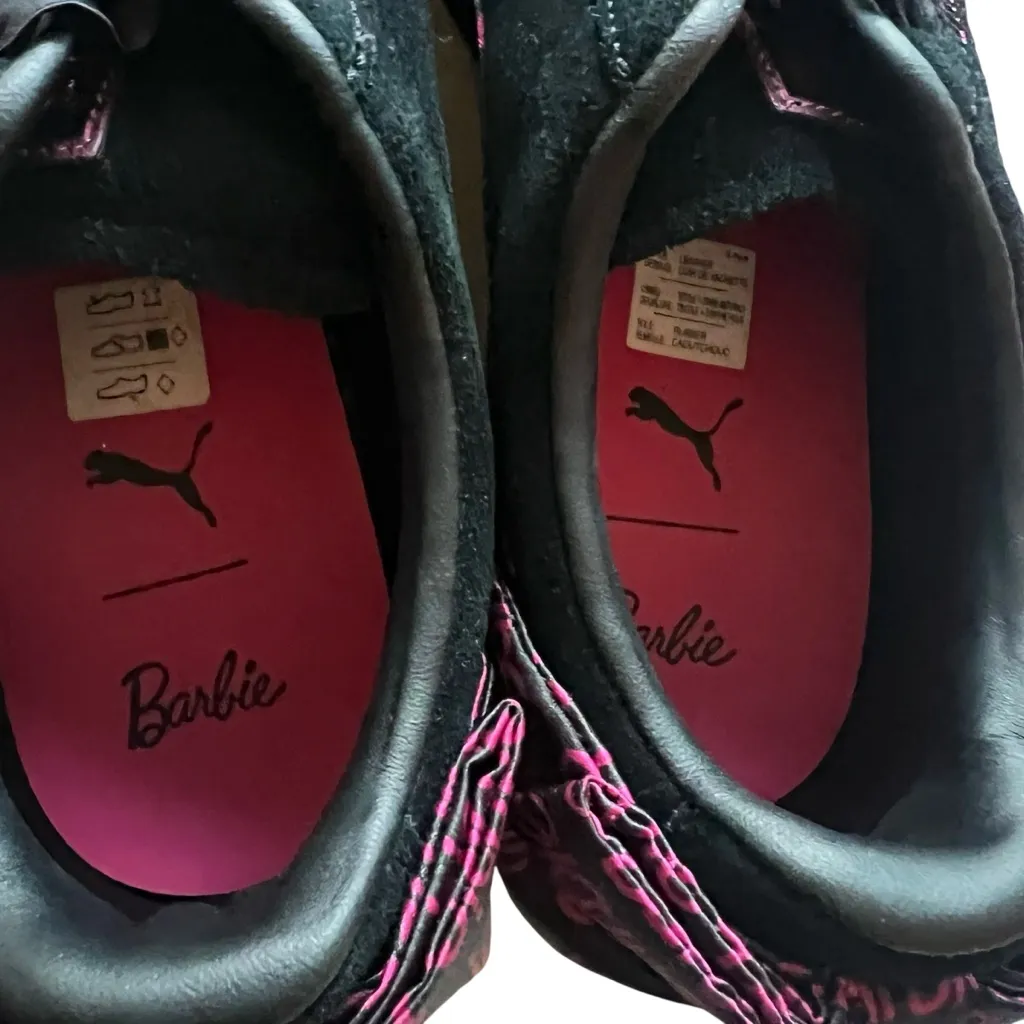 Puma x Barbie 50 Year Anniversary Colab Black Suede Sneakers Size 8 - Image 10