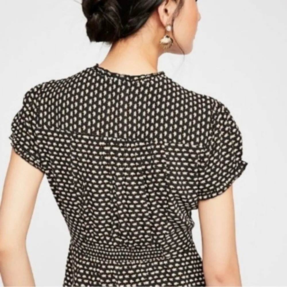 Free People Paradise City Wrap Ruffle Trip Floral Daisy Ditsy Top Prairie L - Image 2