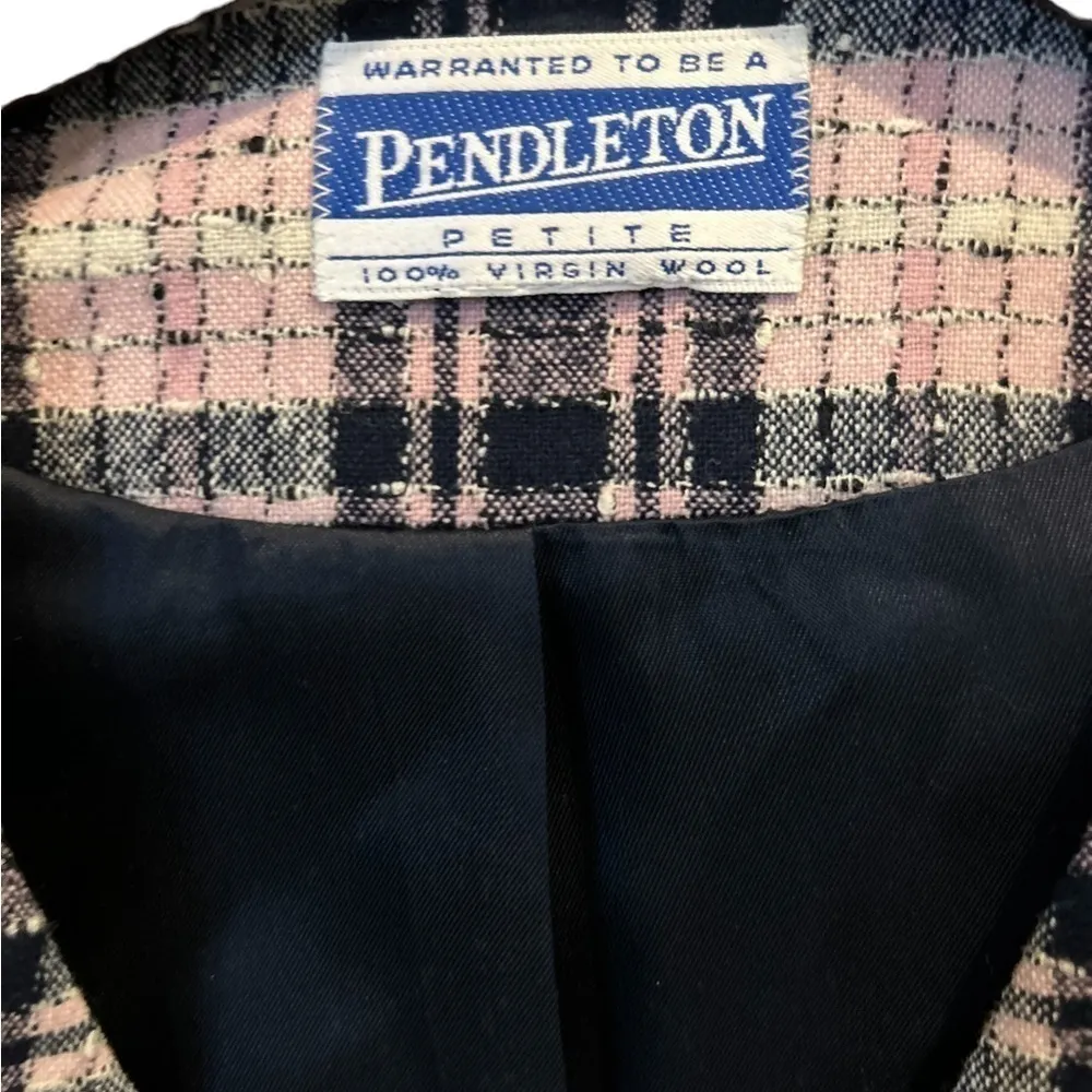 PENDLETON  Vintage Jacket Tartan Plaid‎ 100%   Wool Jacket Size 14 - Image 3