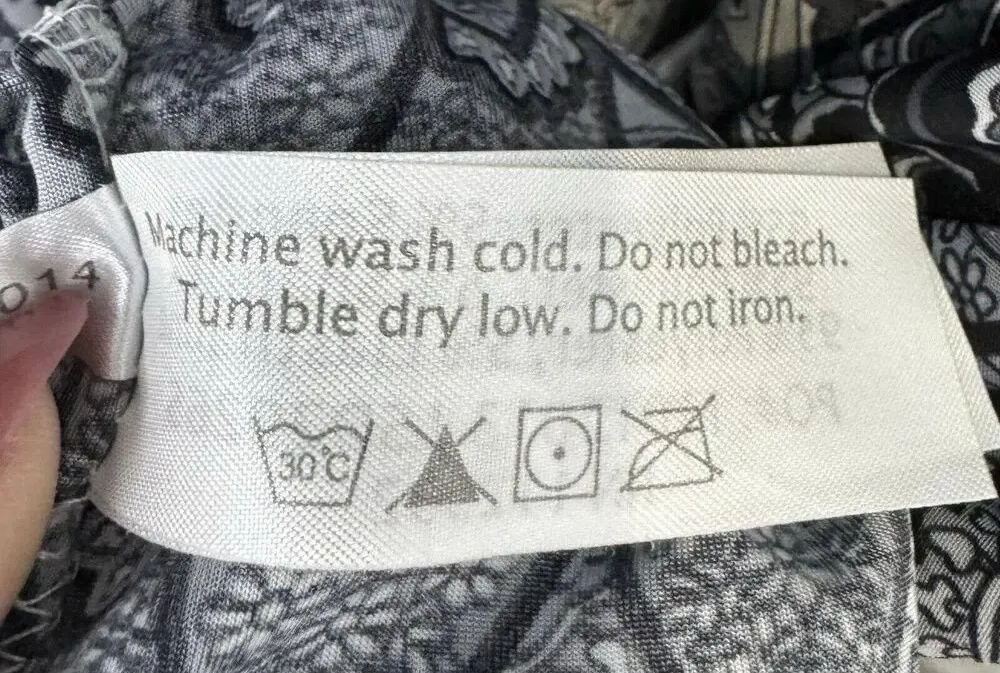 Y2K 5th & Love Baby Doll Midi Dress XL Paisley Black White V-Neck Fairy Grunge - Image 9