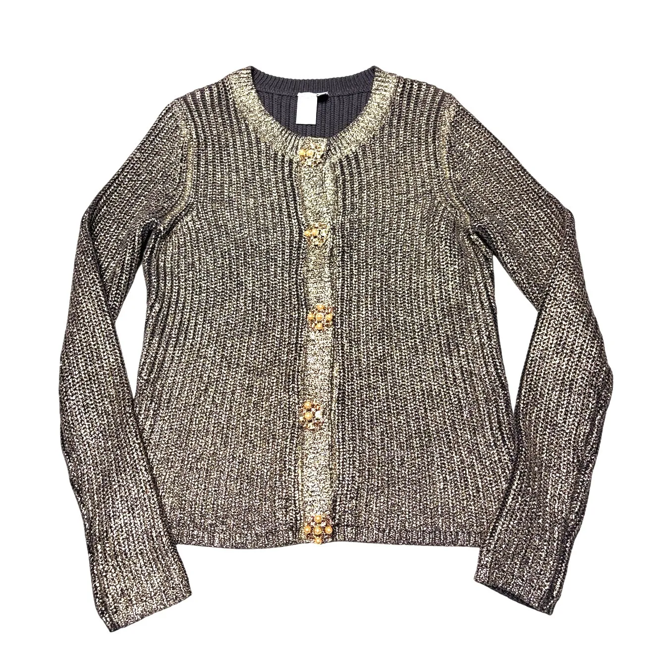 Worth Gold Metallic Sparkle Cardigan size Small - Image 8