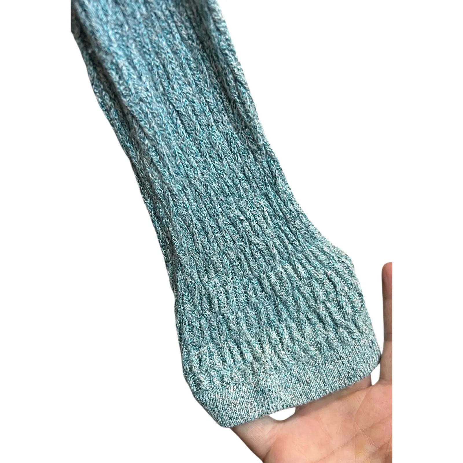 St. John Open Front Cardigan Blue/Aqua Knit 16 - Image 4