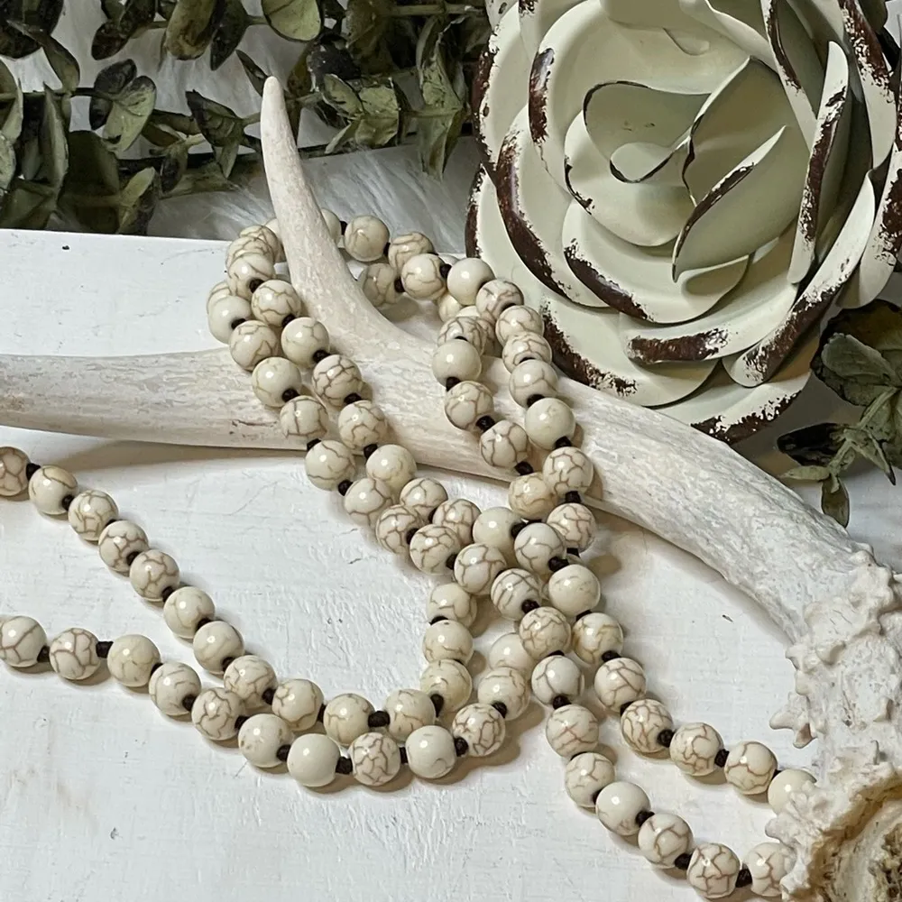 Buffalo white howlite 36” necklace. Gorgeous as a layering piece or alone - Image 5