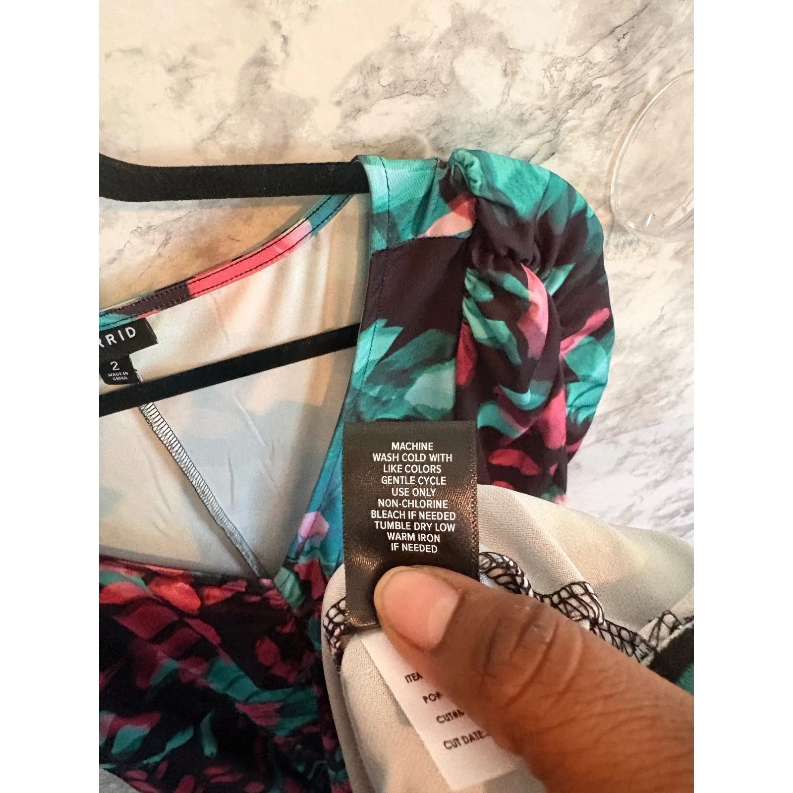 Torrid 2 Floral Butterfly Mini Studio Knit Cinch‎ Front Skater Dress 2x  18 20 - Image 12