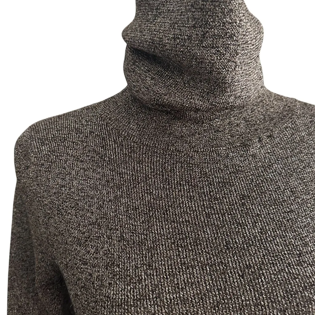 VANESSA SEWARD Bronze Metallic Turtleneck Sweater Size 34 Brown - Image 3