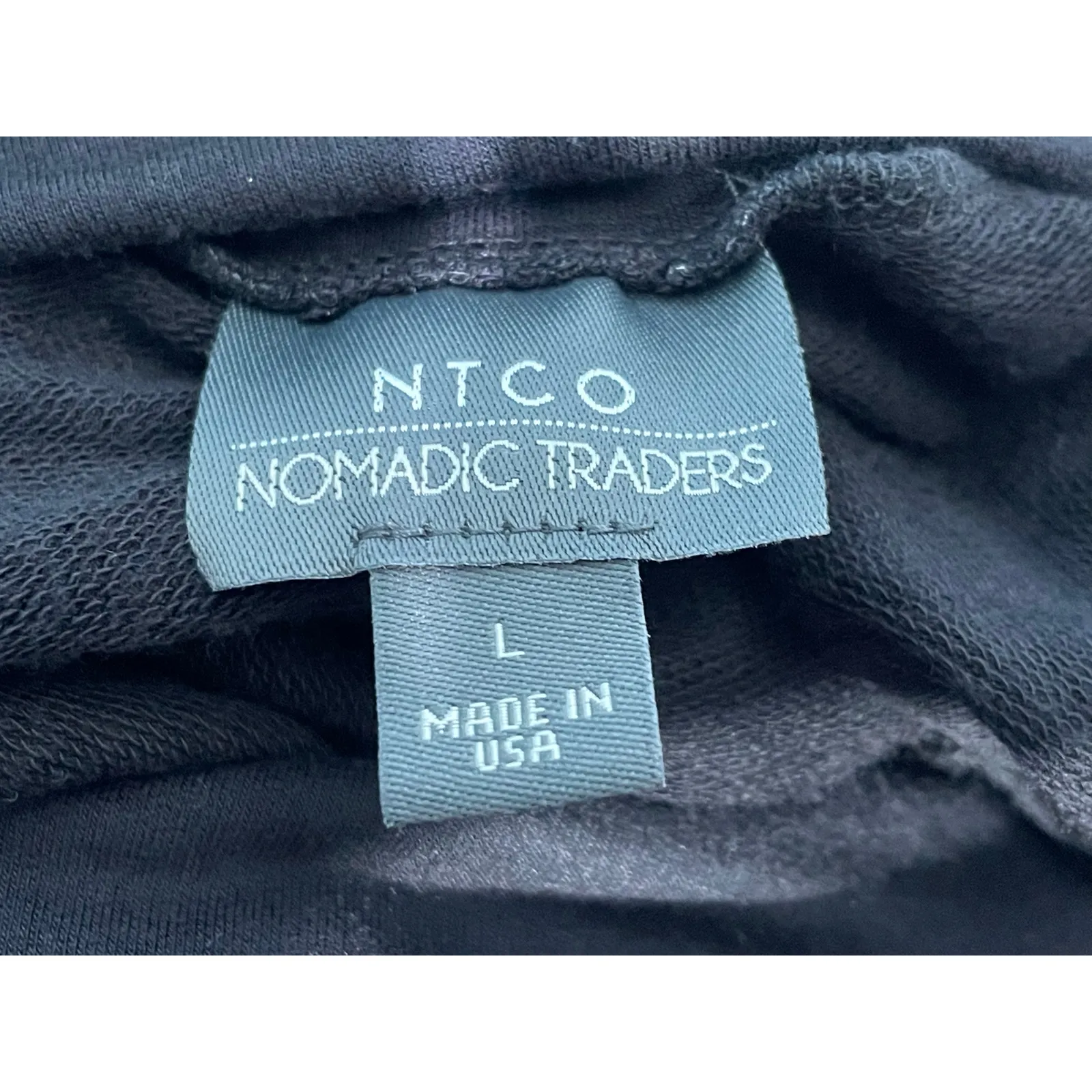 Nomadic Traders Tunic Sweater Large Black Cowl Neck Minimalist Lagenlook Cozy - Image 5