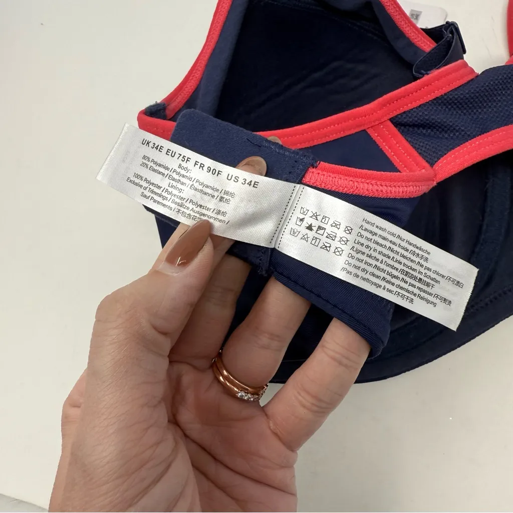 SYROKAN NWT Full Support Racerback Lightly Lined Underwire Sports Bra 34E Blue Size undefined - Image 10