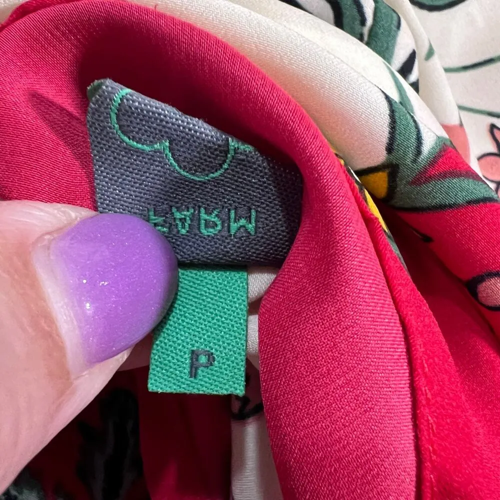 FARM Rio Floral Open Back Dress Red Cream Size Small Boho Beach Vacation Cruise - Image 4